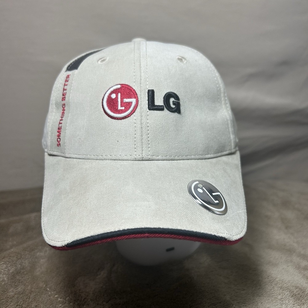 LG Baseball Cap Tan Embroidered Logo Something Better Metal Badge